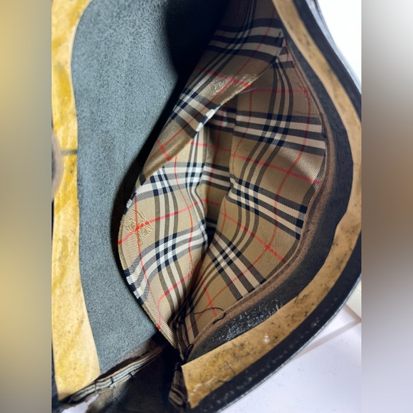 Rehab Lot 24: Vintage Burberry Bags Rehab Lot Nova Check Leather Velvet Bucket - Picture 10 of 15